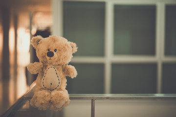 Alone teddy bear vintage style