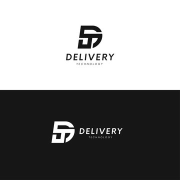 Clean DT logo comany icon. Simple TD company sign vector design. D letter logotype.