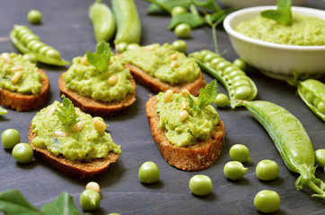 Sandwiches with pesto sauce