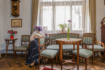Riga Lettland Jugenstil Museum Handarbeit im Wohnzimmer