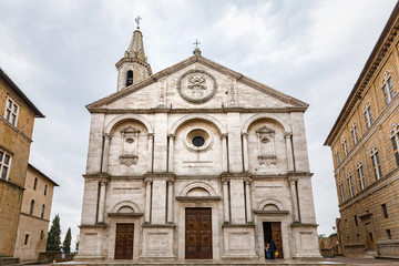Fototapeta na wymiar Santa Maria Assunta's Cathedral, Pio II Square, Pienza, Tuscany, Italy