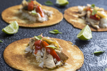 Chicken and rice tacos