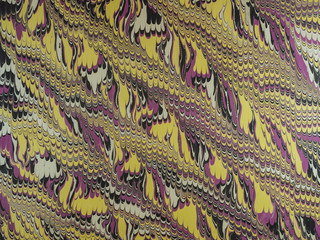 Marbled paper background.