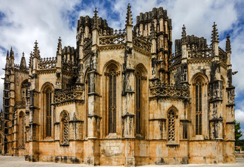 Fototapeta na wymiar Batalha Dominican medieval monastery, Portugal - great masterpieces of Gothic art. UNESCO World Heritage