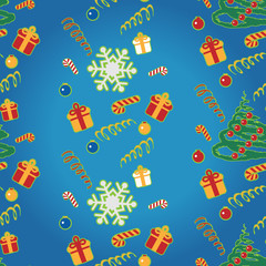 New-year tree pattern. Christmas background. Vector illustration
