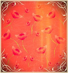 Papaveri con bordi decorati.