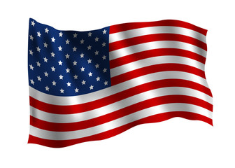 USA flag isolated on white background vector illustration