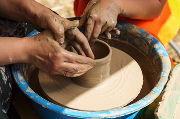 Master class in pottery / Photo taken in Russia, in the city of Orenburg, in the open air