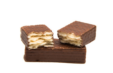 Fototapeta na wymiar chocolate wafers isolated