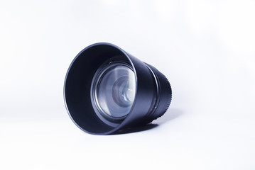 DSLR Lens 50mm 1.8 Over White Background