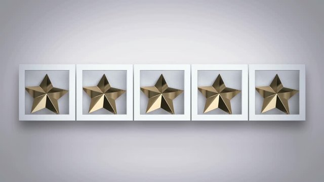 3d rendering ranking animation five stars