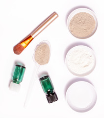 Clay powder and water - facial mask ingredients