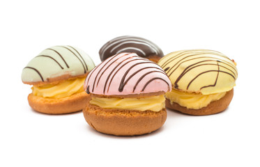 cake with custard isolated