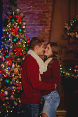 Couple celebrates new year/Christmas