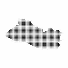 El Salvador country map made from abstract halftone dot pattern