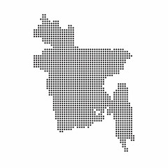 Obraz premium Bangladesh country map made from abstract halftone dot pattern