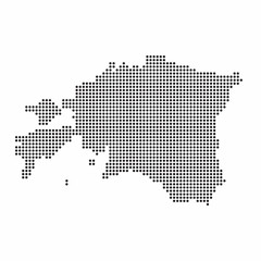 Fototapeta na wymiar Estonia country map made from abstract halftone dot pattern