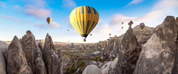 Foto op Canvas Hot air Balloons flight in Cappadocia © Sergii Figurnyi