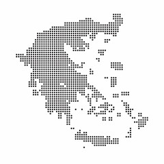 Fototapeta na wymiar Greece country map made from abstract halftone dot pattern