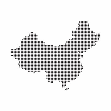 China Country Map Made From Abstract Halftone Dot Pattern