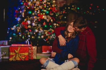 Couple celebrates new year/Christmas