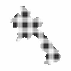 Fototapeta na wymiar Laos country map made from abstract halftone dot pattern