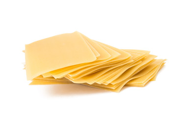 Top view of lasagna sheets stack