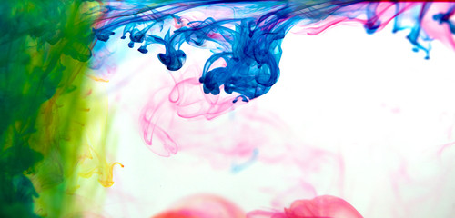 color abstraction, inks in water, color explosion