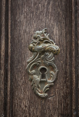 Grunge background - rusty antique door knocker