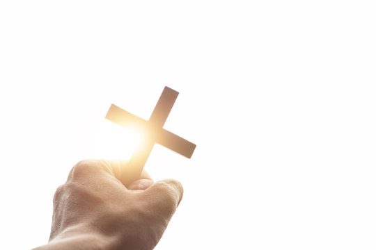 Vintage hand of a Christian man