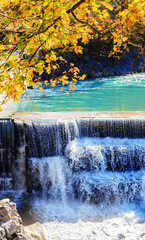 Beautiful waterfall in autumn