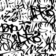 Tapeten Vektor-Graffiti nahtloses Muster mit abstrakten Tags © vanzyst