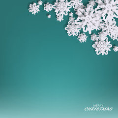 Vector illustration of a snowflake paper for Christmas Background - eps 10. New Year Cards