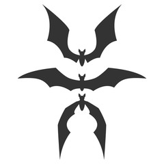 Fototapeta premium three silhouettes of bats. wings of the wing