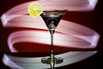 silhouette of a glass with cocktail 
