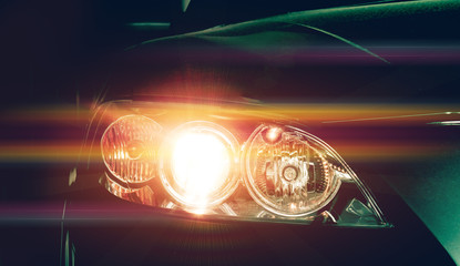 Car headlights. Exterior detail.Luxury concept - 179874507