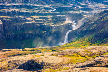 Typical Icelandic landscape in the mountains