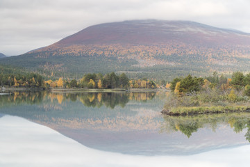 Fototapeta premium Fall scenery from Sjaak, Oppland, Norway.