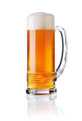 Glass of beer, isolated on white