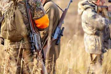 Fotobehang Picture of rifle. hunters waiting for hunting to begin. Chase hunting © gsshot