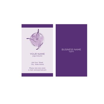 Yoga business card vector template
