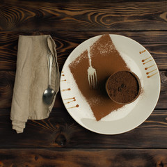 Recipe of preparation of tiramisu final part. Tiramisu dessert.