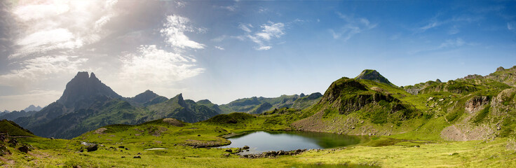 View of mountain the Pic du Midi d'Ossau in the French Pyrenees