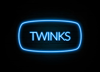 Twinks  - colorful Neon Sign on brickwall
