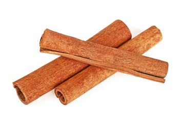 Cinnamon on a white background