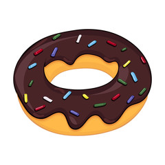 Donut. Vector illustration isolated on white background