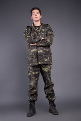 Guy in uniform background isolated