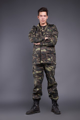 Guy in uniform background isolated