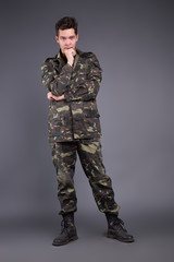 Guy in uniform background isolated