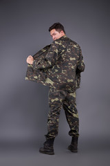 Guy in uniform background isolated